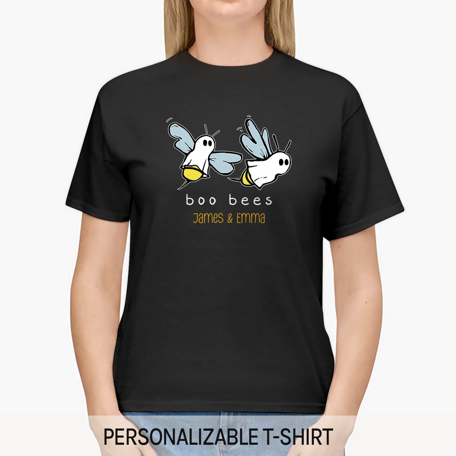 Boo Bees - Personalized Anniversary or Halloween gift for Him or Her - Custom Tshirt - Elizabeth Fashions
