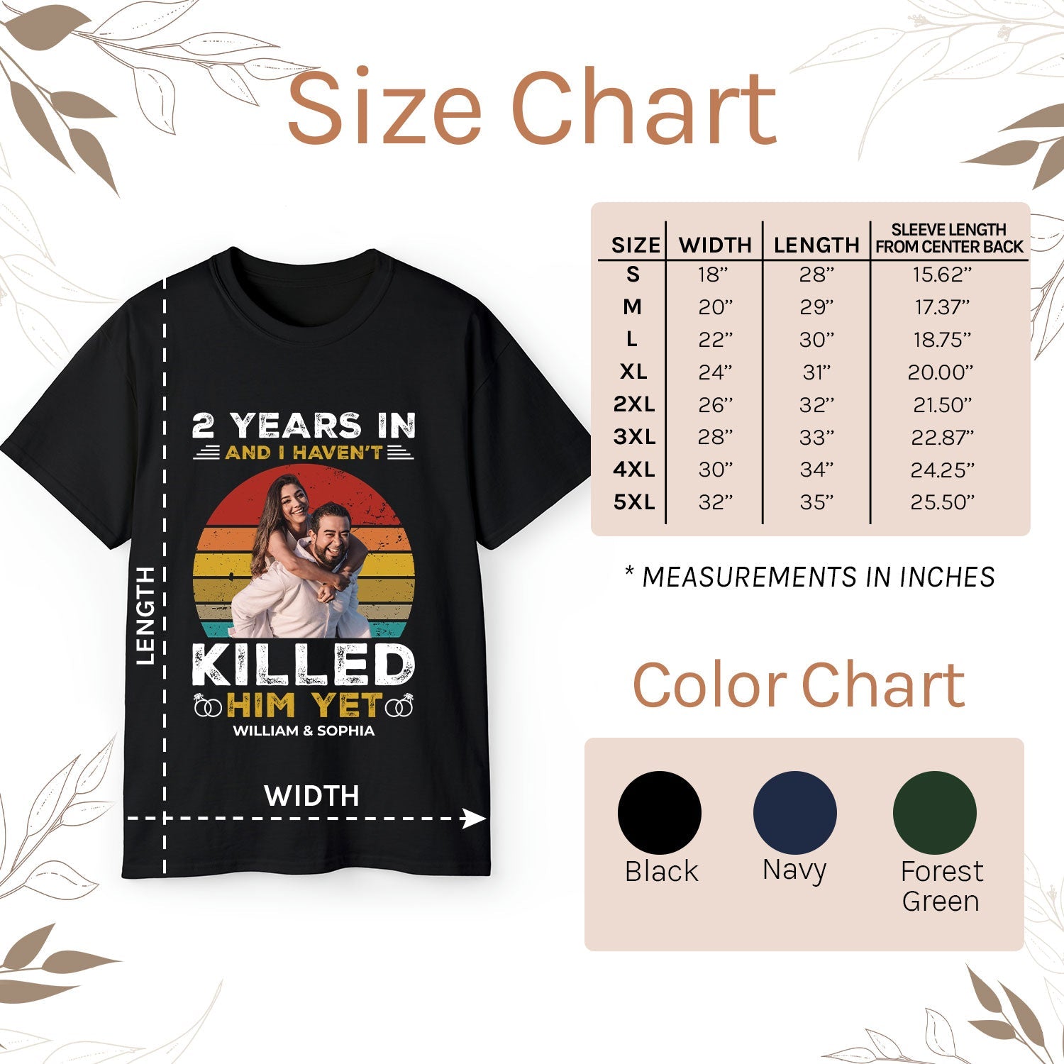And I Haven't Killed Him Yet - Personalized 2 Year Anniversary gift For Husband or Wife - Custom Tshirt - Elizabeth Fashions