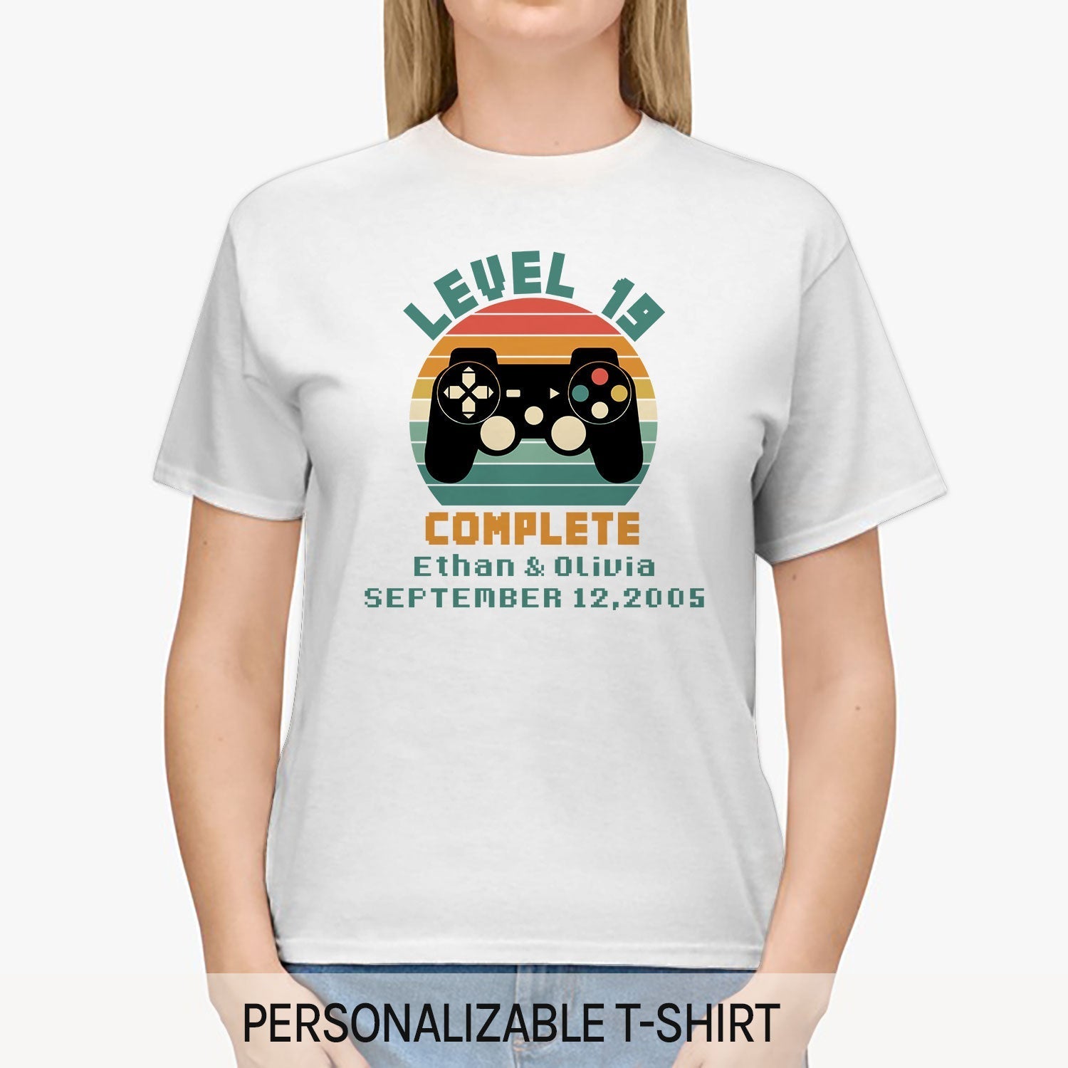 Level 19 Complete - Personalized 19 Year Anniversary gift For Husband or Wife - Custom T-shirt - Elizabeth Fashions