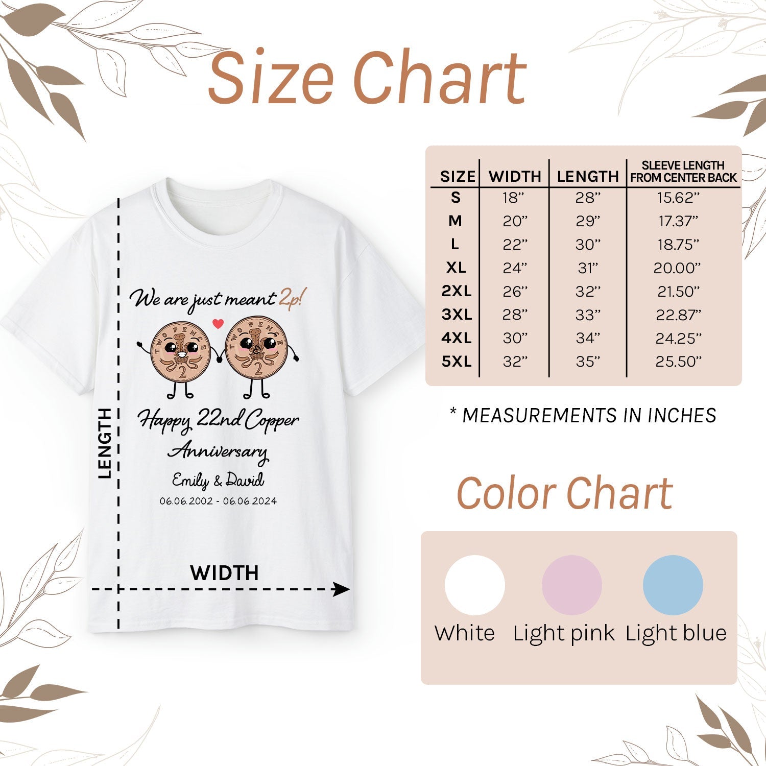 We Are Just Meant 2p - Personalized 22 Year Anniversary gift For Husband or Wife - Custom Tshirt - Elizabeth Fashions