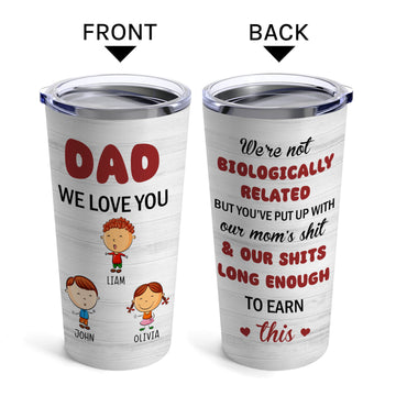 Dad We Love You - Personalized Father's Day, Birthday or Christmas gift For Step Dad - Custom Tumbler - Elizabeth Fashions