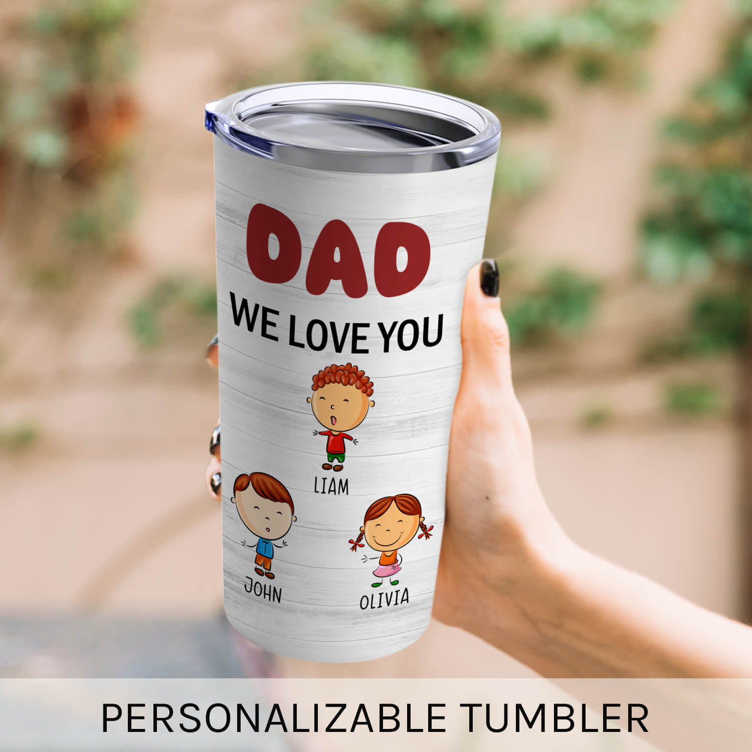 Dad We Love You - Personalized Father's Day, Birthday or Christmas gift For Step Dad - Custom Tumbler - Elizabeth Fashions