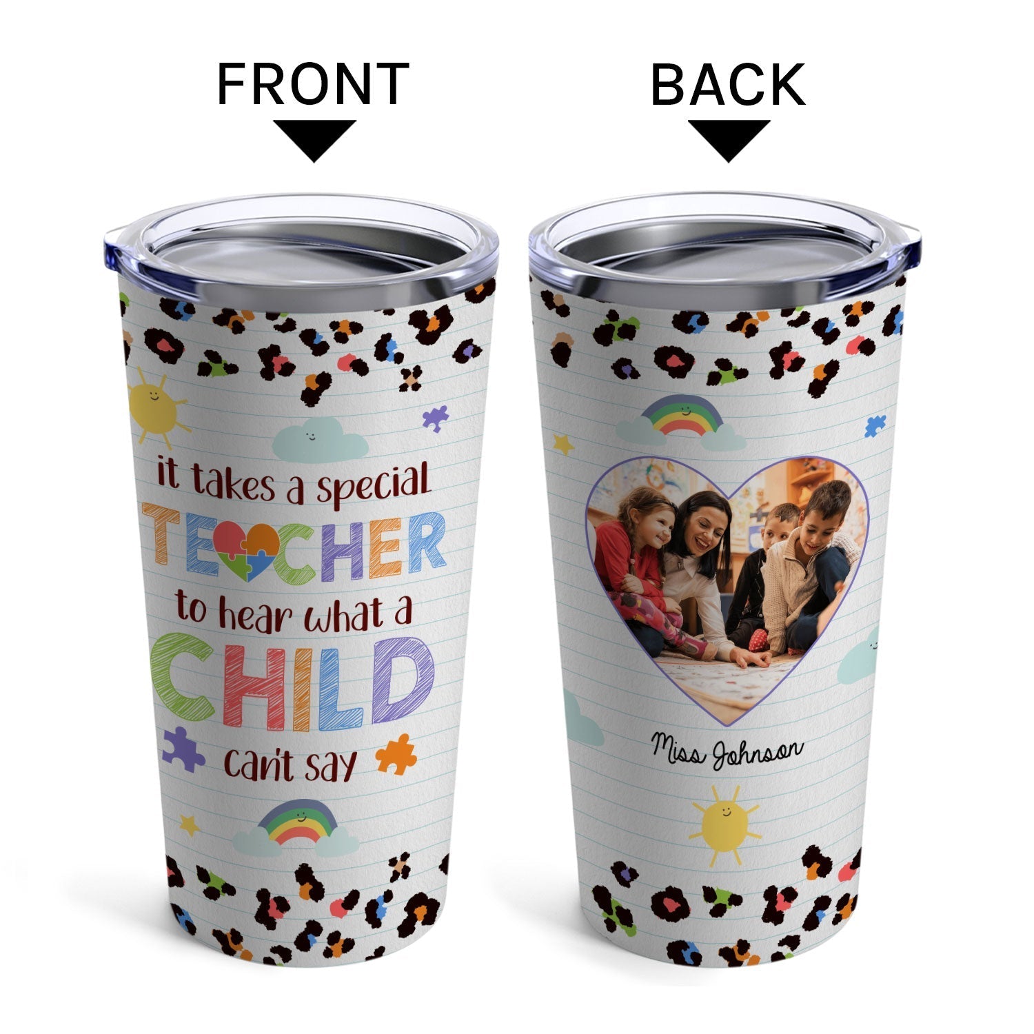It Takes A Special Teacher To Hear What A Child Can't Say - Personalized Teachers' Day, Birthday or Christmas gift For Special Education Teacher - Custom Tumbler - Elizabeth Fashions