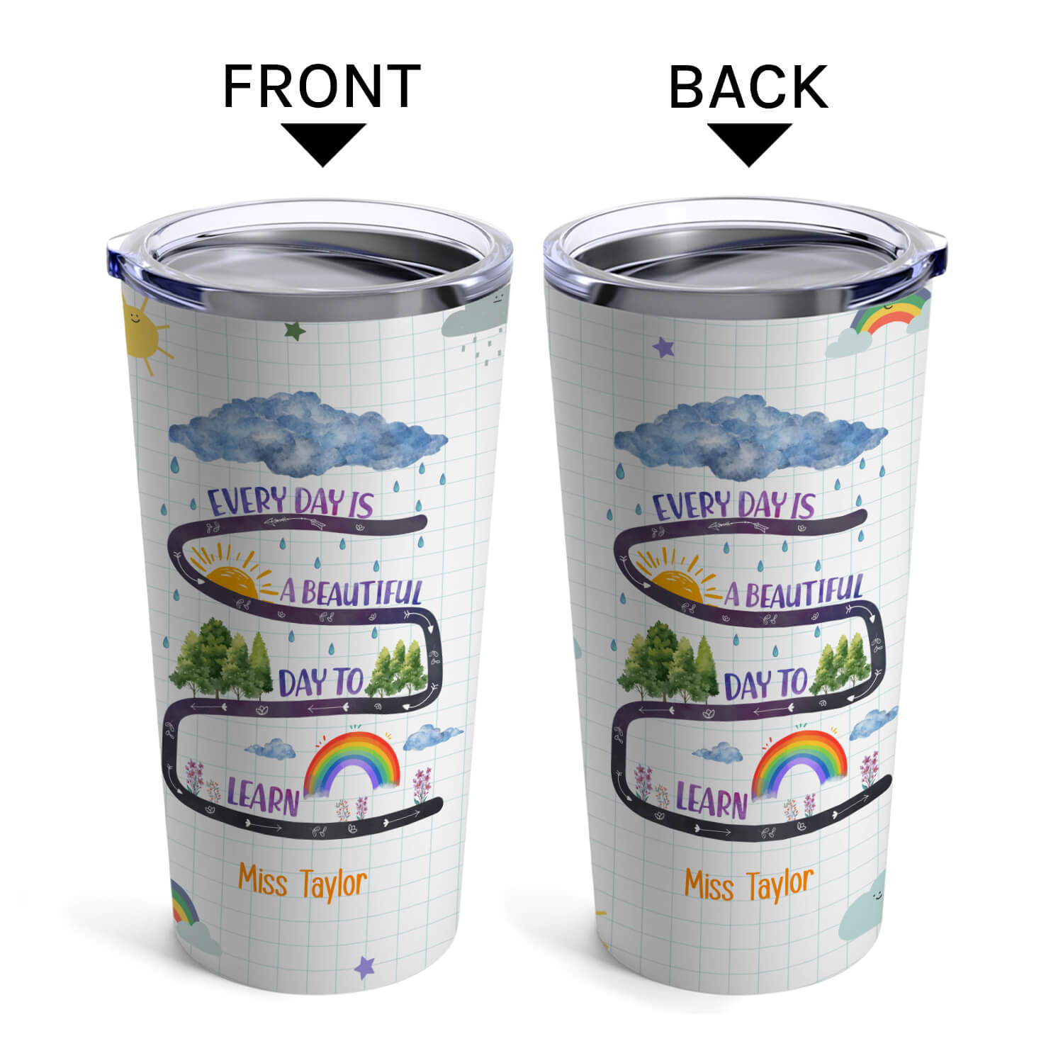 Everyday Is A Beautiful Day To Learn - Personalized Teacher's Day, Birthday or Christmas gift For Special Education Teacher - Custom Tumbler - Elizabeth Fashions