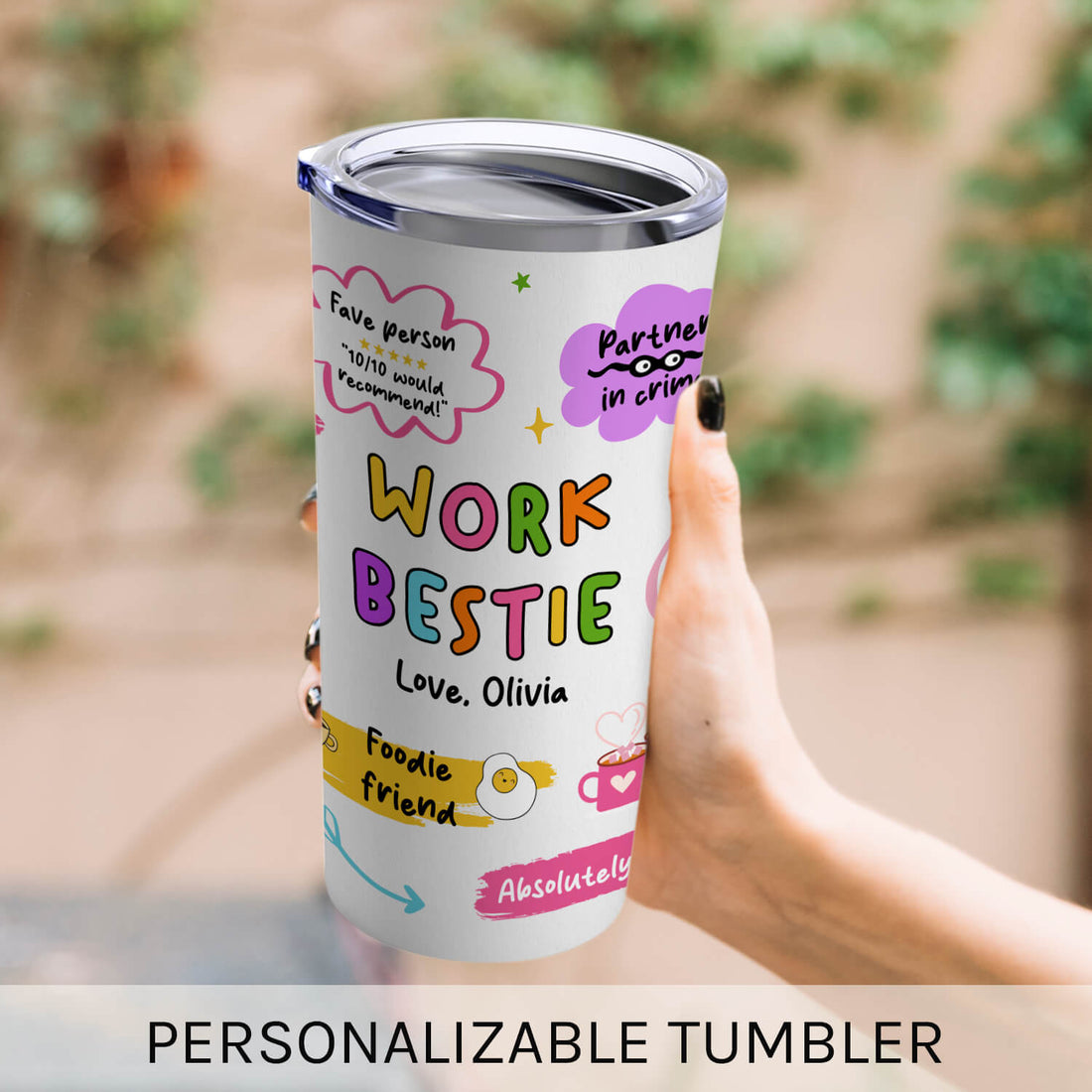 Work Bestie - Personalized Birthday or Christmas gift For Coworker - Custom Tumbler - Elizabeth Fashions
