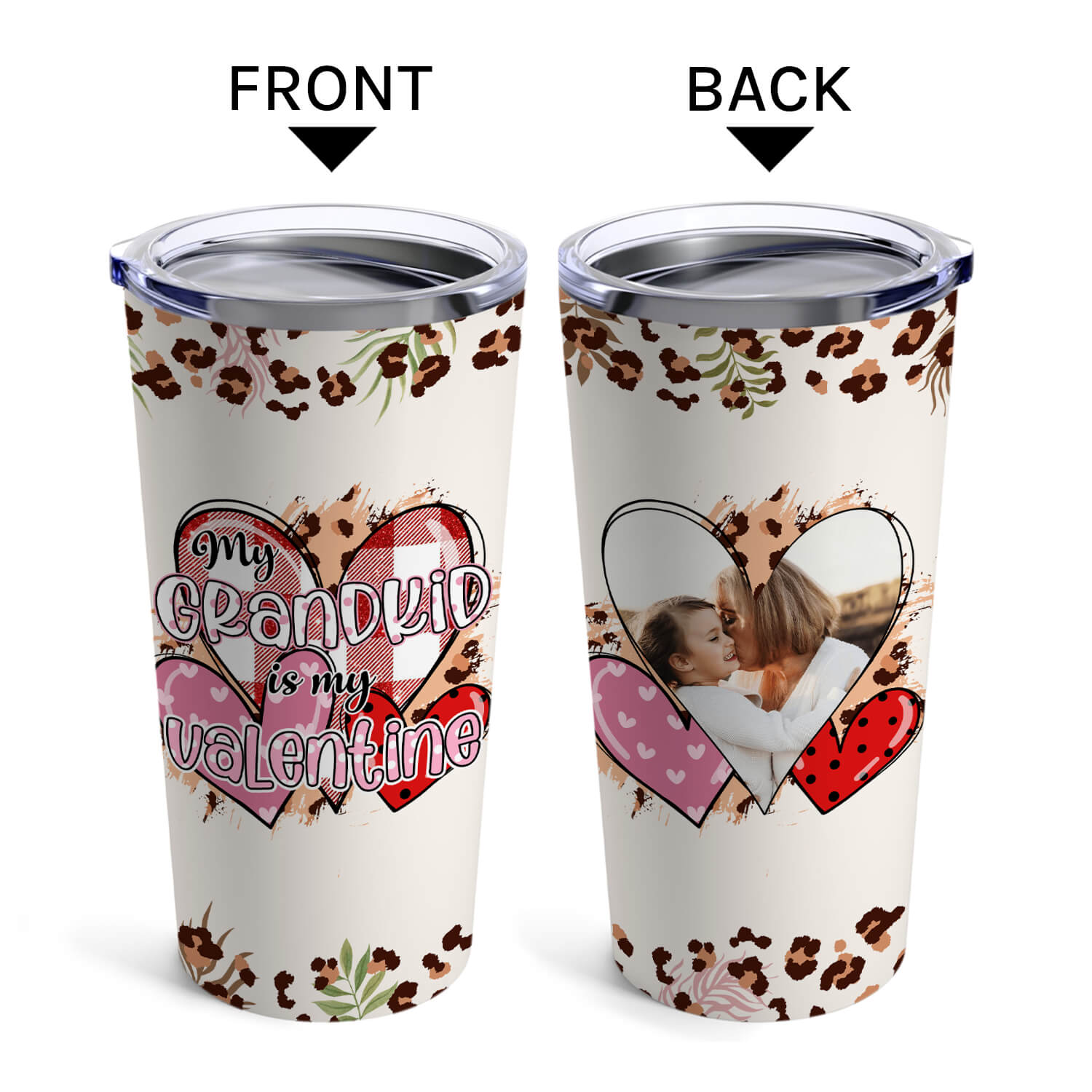 Valentine's Day For Grandparents - Personalized Valentine's Day gift For Grandparents - Custom Tumbler - Elizabeth Fashions