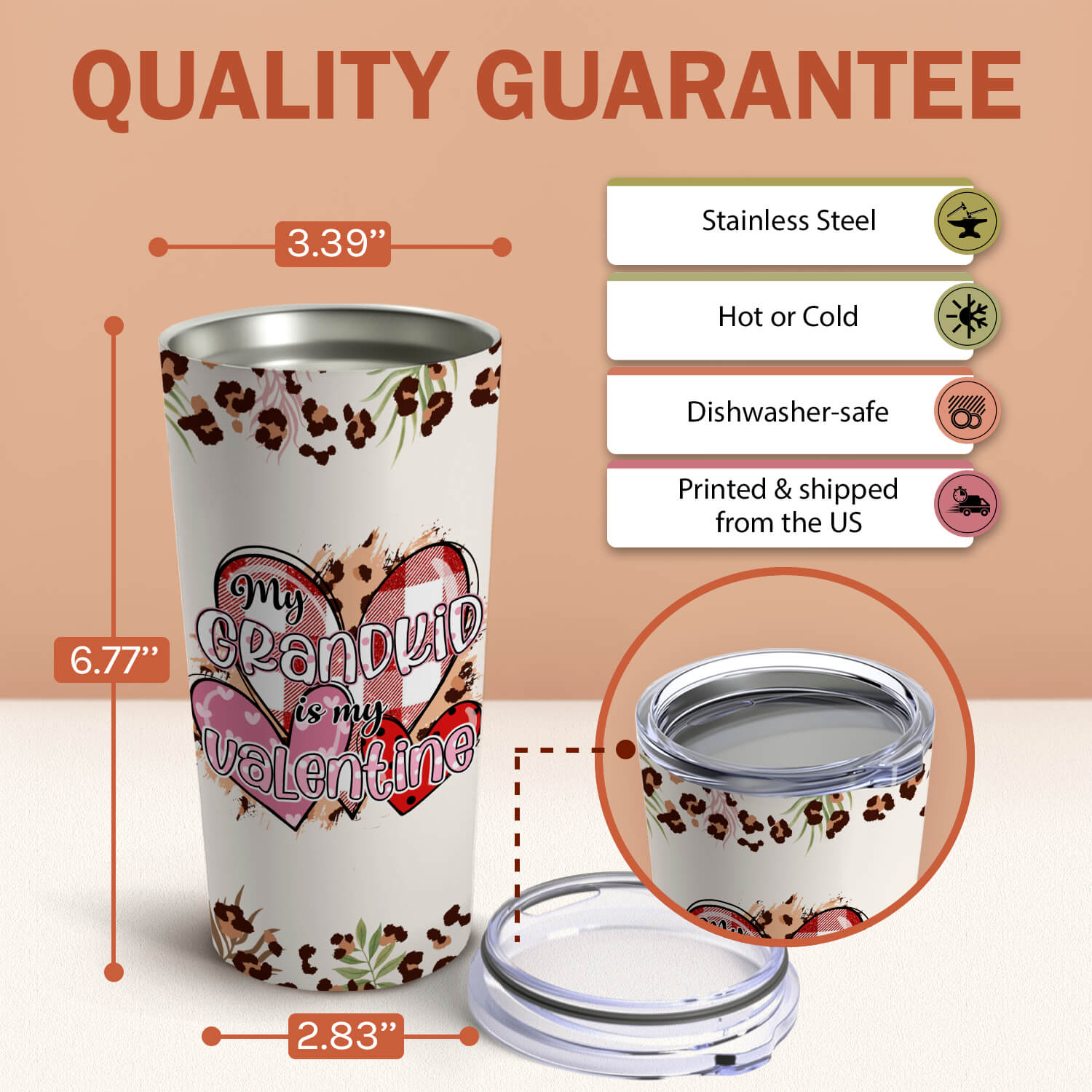 Valentine's Day For Grandparents - Personalized Valentine's Day gift For Grandparents - Custom Tumbler - Elizabeth Fashions