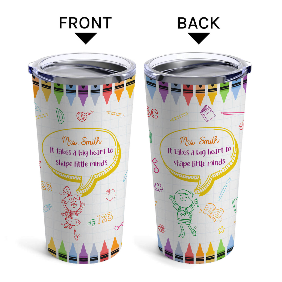 It Takes A Big Heart To Shape Little Minds - Personalized Teachers' Day, Birthday, Valentine's Day or Christmas gift For Teacher - Custom Tumbler - Elizabeth Fashions