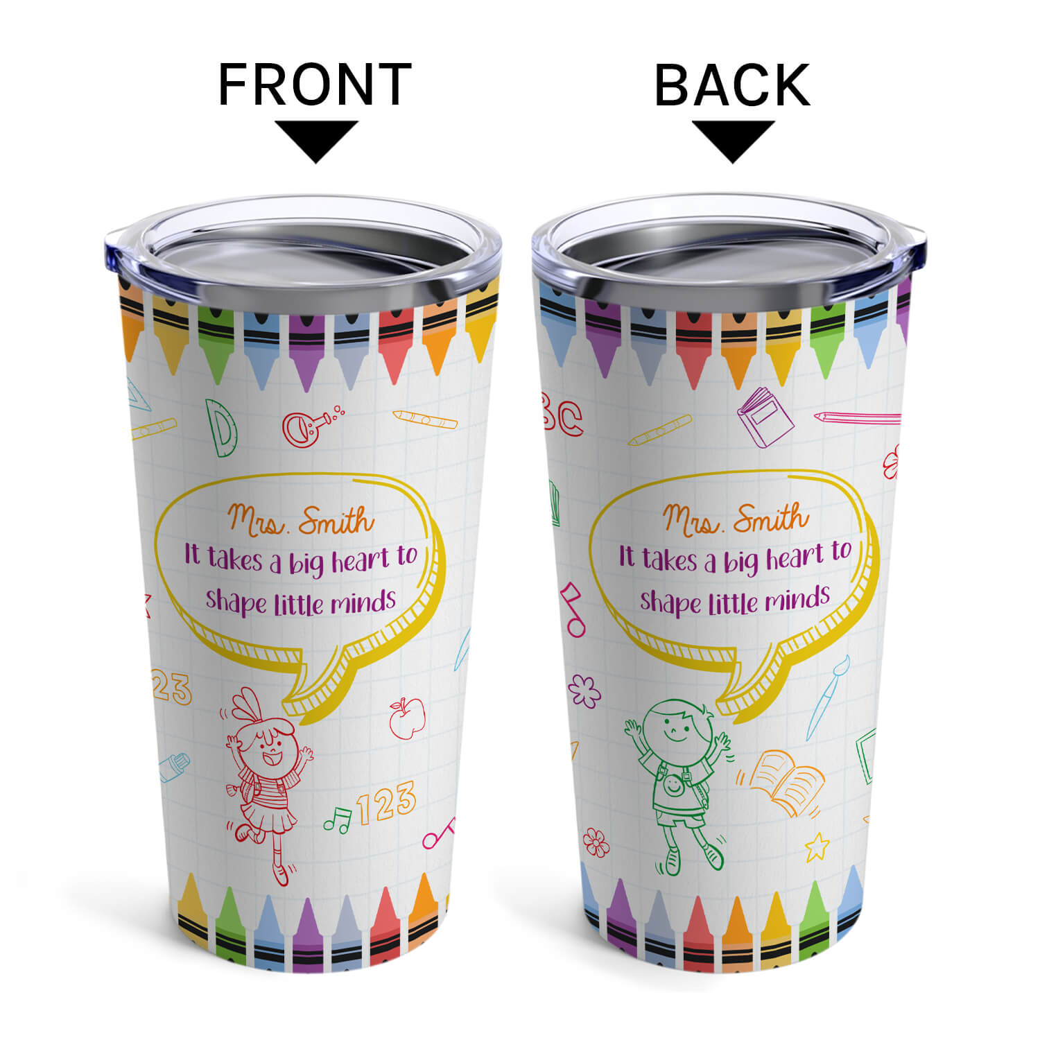 It Takes A Big Heart To Shape Little Minds - Personalized Teachers' Day, Birthday, Valentine's Day or Christmas gift For Teacher - Custom Tumbler - Elizabeth Fashions