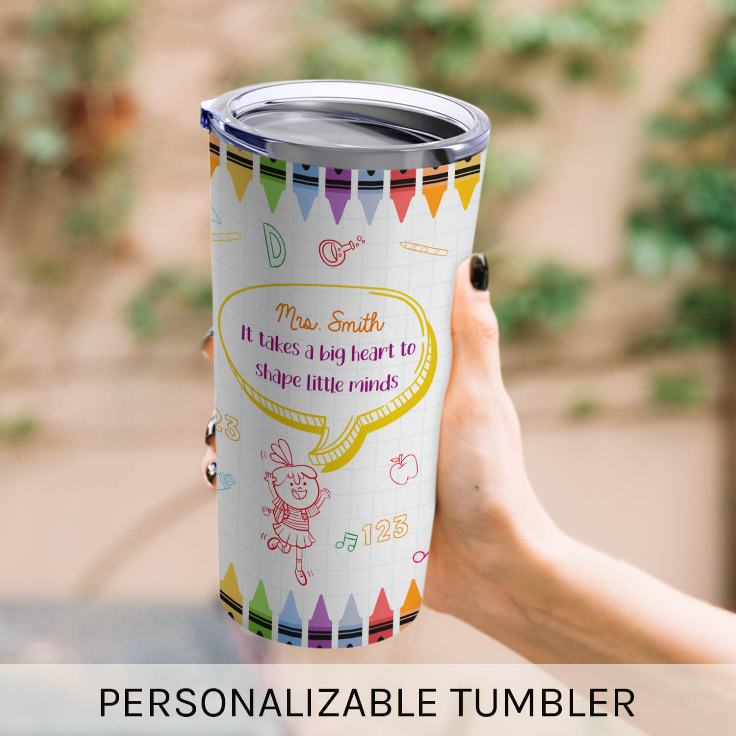 It Takes A Big Heart To Shape Little Minds - Personalized Teachers' Day, Birthday, Valentine's Day or Christmas gift For Teacher - Custom Tumbler - Elizabeth Fashions