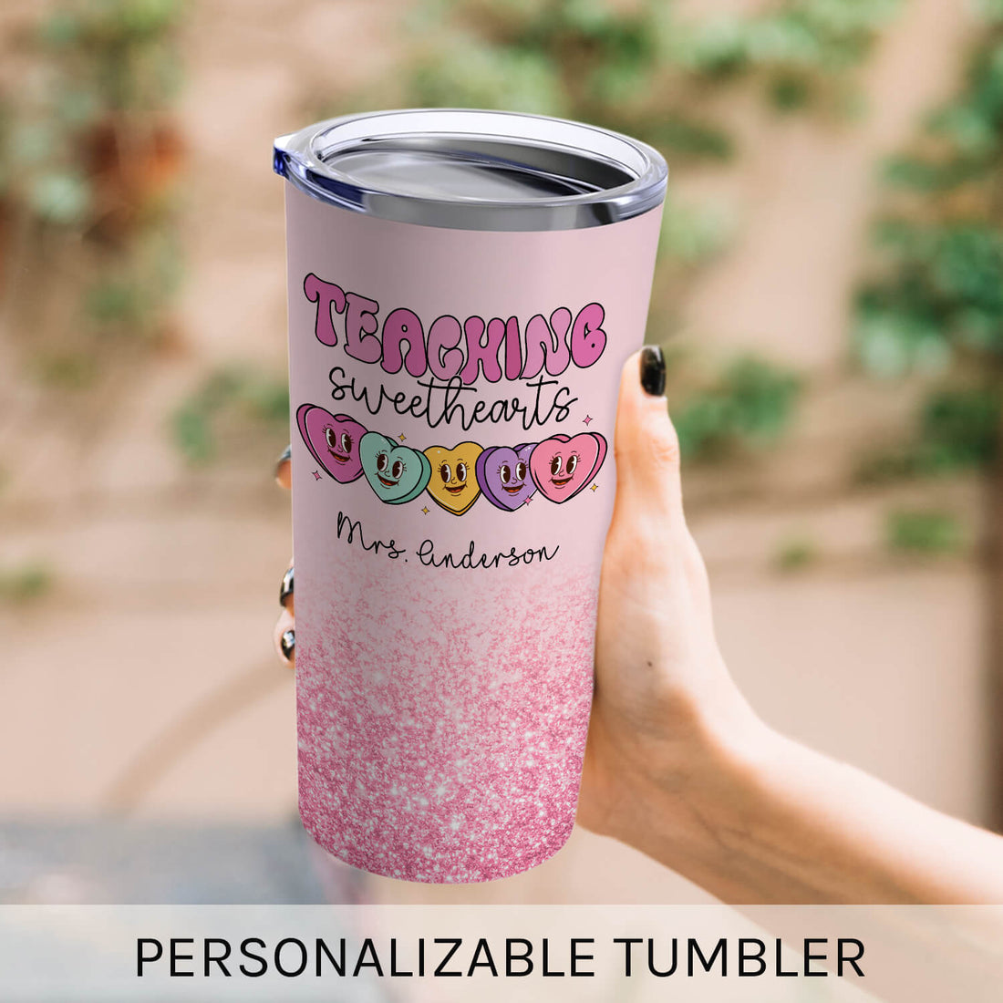 Teaching Sweethearts - Personalized Valentine's Day gift For Teacher - Custom Tumbler - Elizabeth Fashions