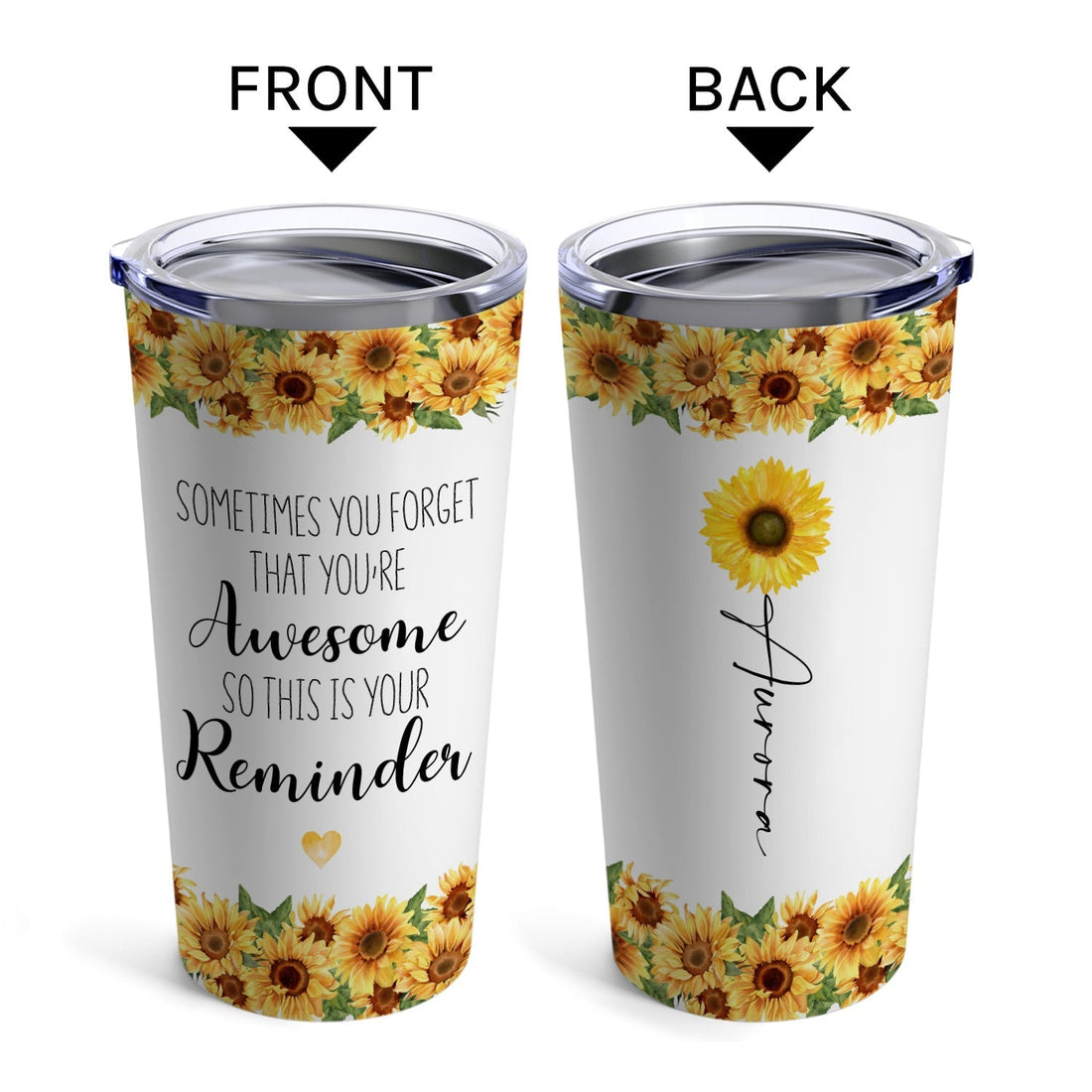 Sometimes You Forget That You're Awesome - Personalized gift For Friends - Custom Tumbler - Elizabeth Fashions