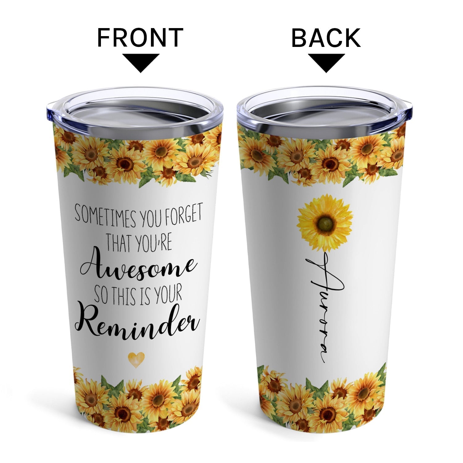Sometimes You Forget That You're Awesome - Personalized gift For Friends - Custom Tumbler - Elizabeth Fashions