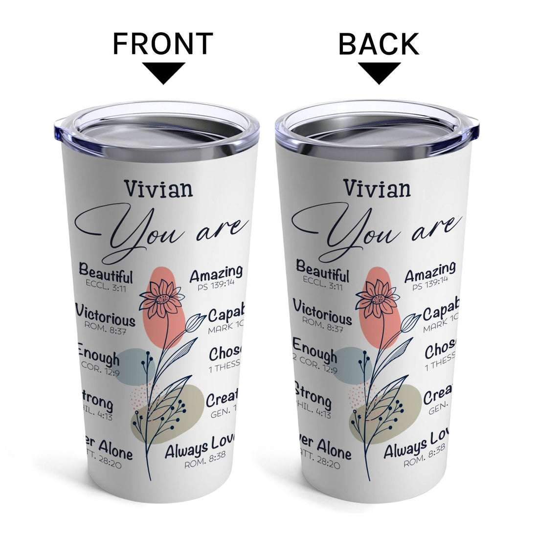 You Are Religious Inspirational Gift - Personalized gift For Friends - Custom Tumbler - Elizabeth Fashions