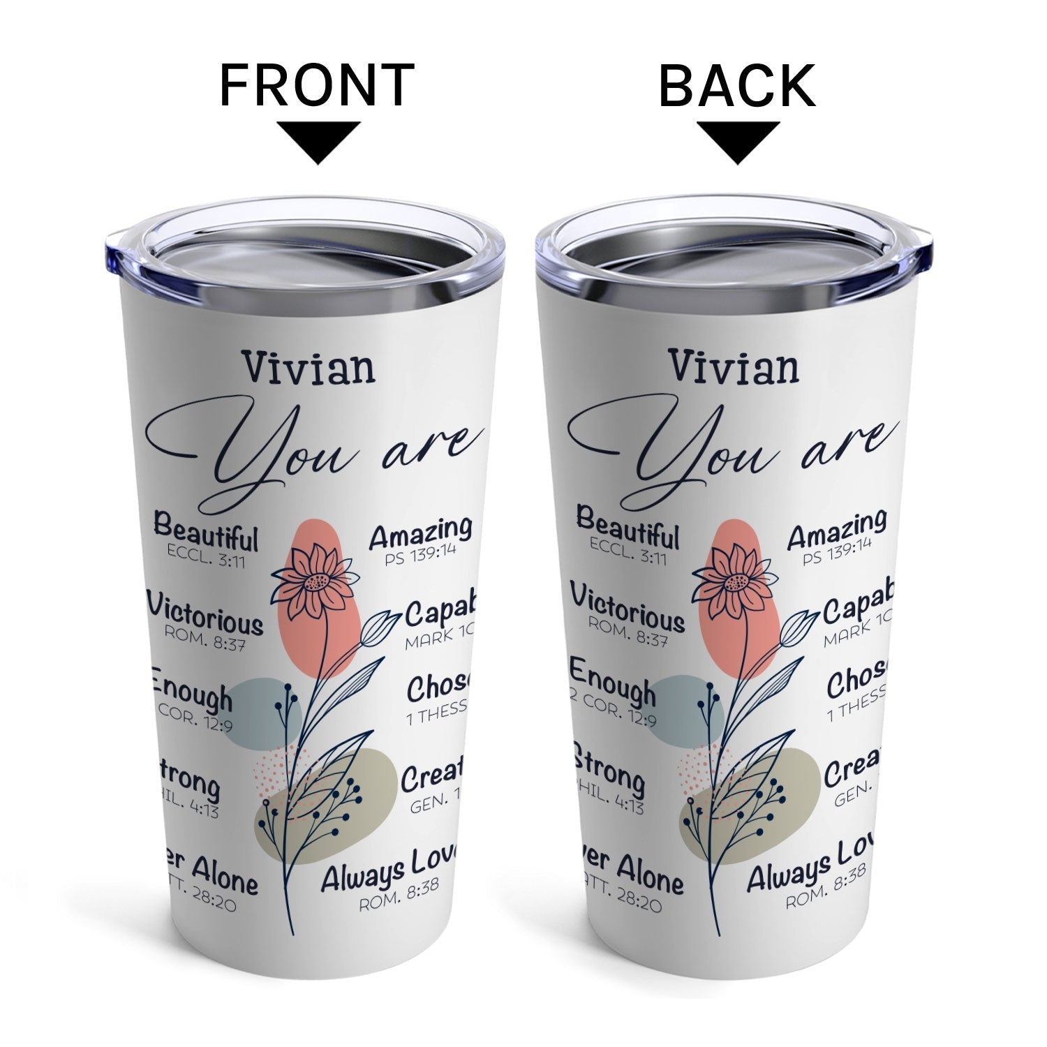 You Are Religious Inspirational Gift - Personalized gift For Friends - Custom Tumbler - Elizabeth Fashions