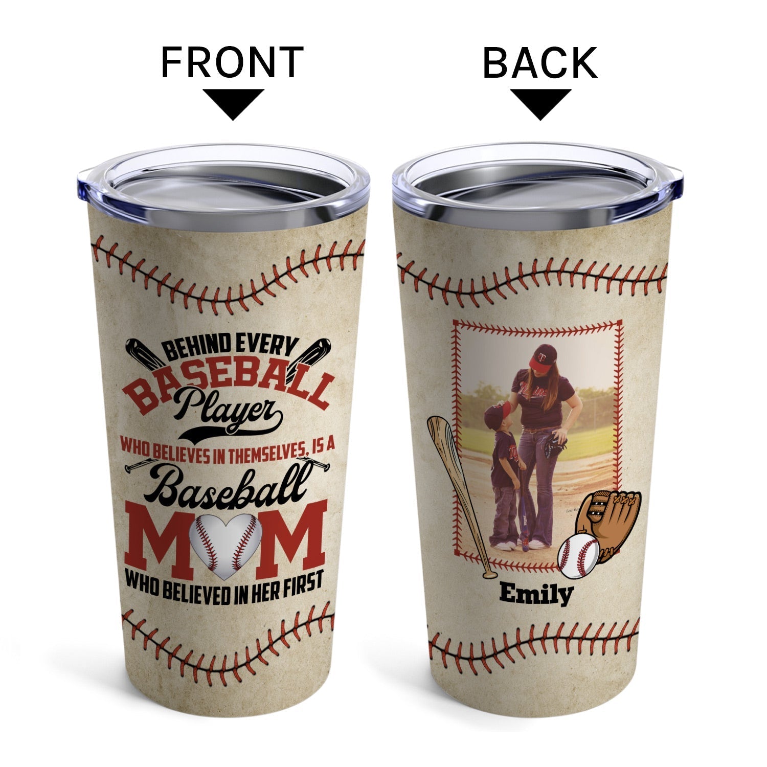 Behind Every Baseball Player - Personalized gift For Baseball Mom - Custom Tumbler - Elizabeth Fashions