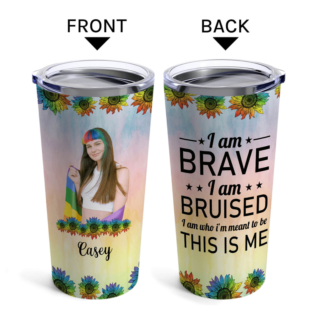 I Am Who I'm Meant To Be - Personalized gift For LGBT - Custom Tumbler - Elizabeth Fashions