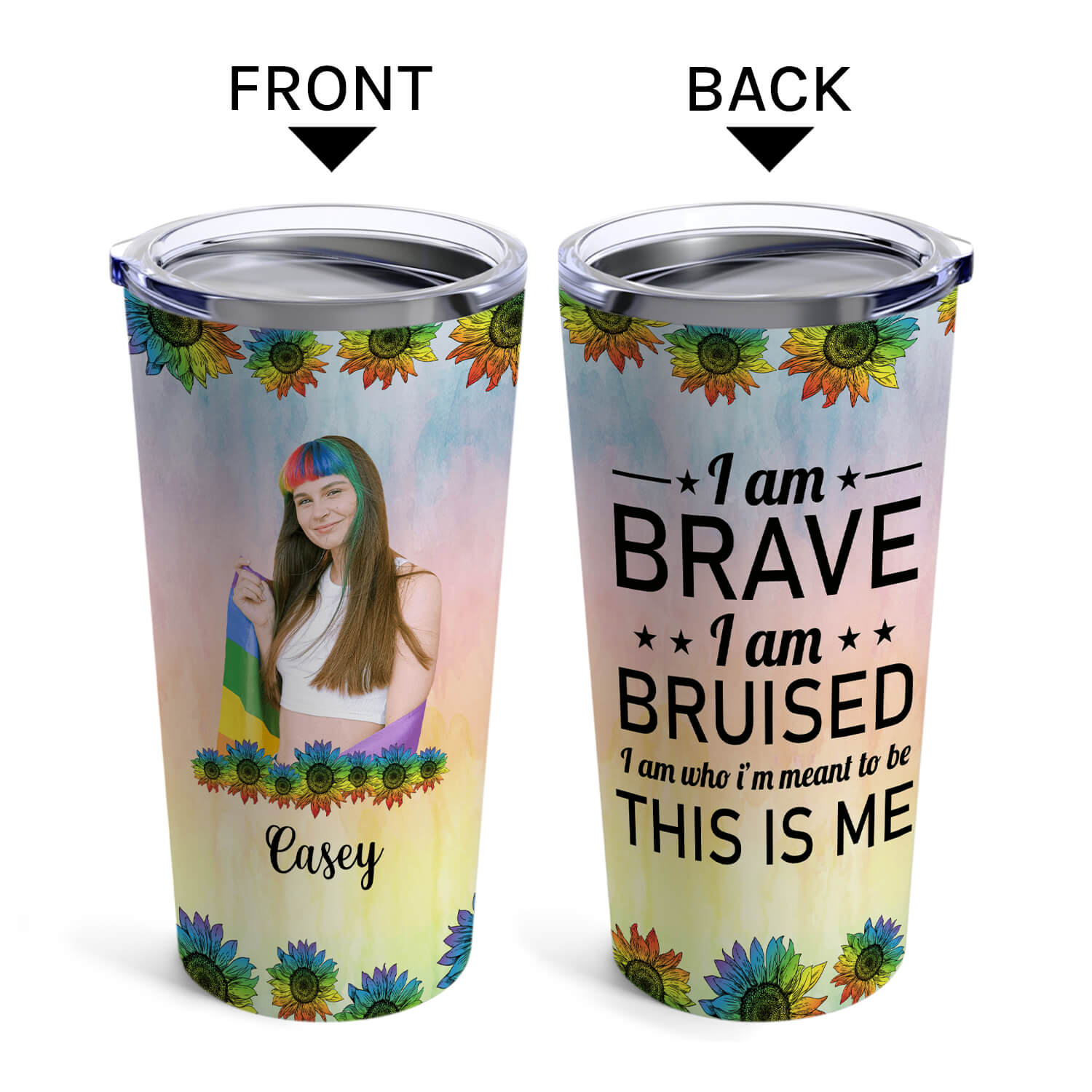 I Am Who I'm Meant To Be - Personalized gift For LGBT - Custom Tumbler - Elizabeth Fashions