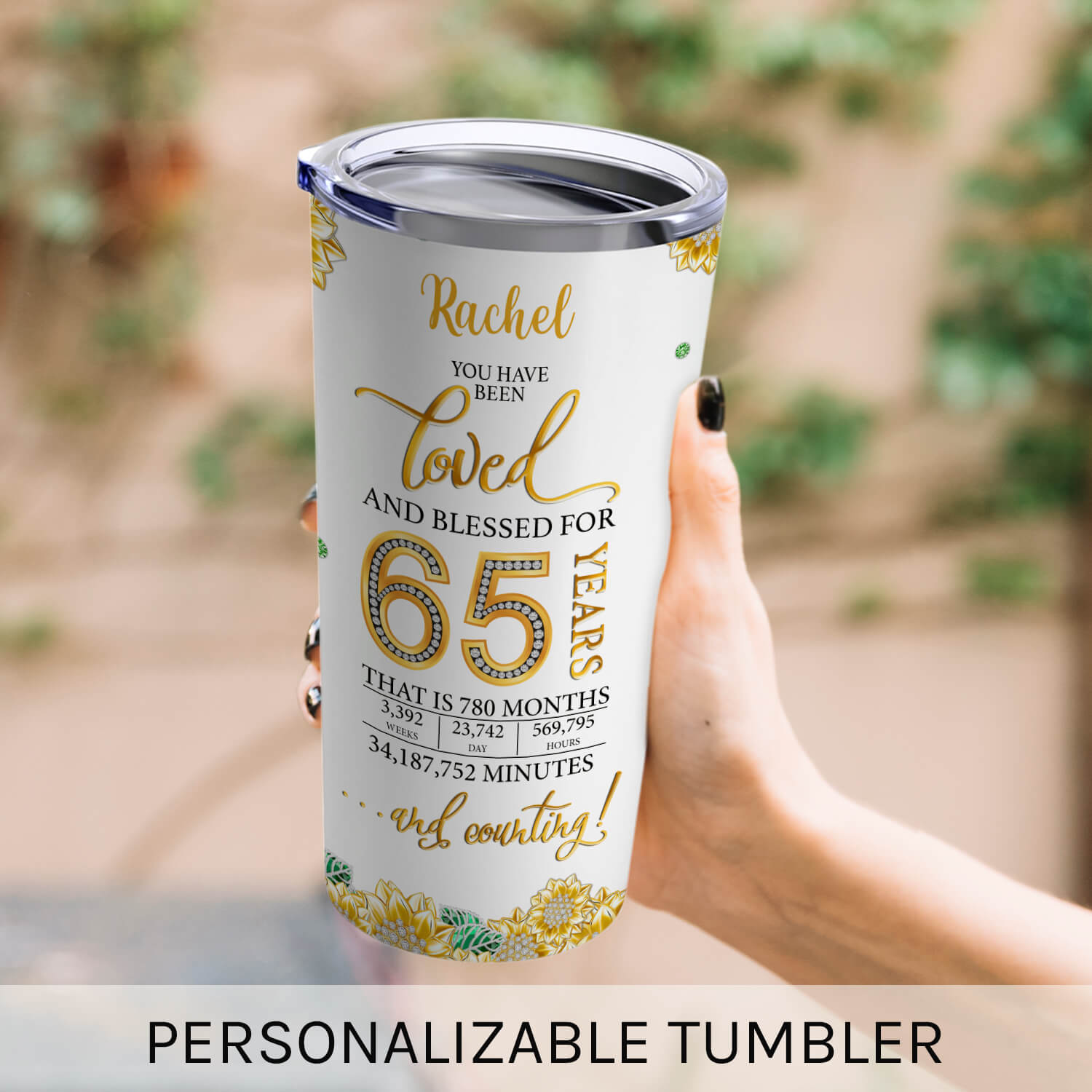 Sixty Five And Fabulous - Personalized 65th Birthday gift For 65 Year Old - Custom Tumbler - Elizabeth Fashions