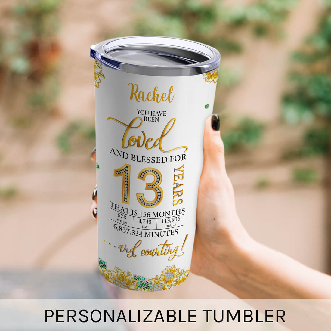 Thirteen And Fabulous - Personalized 13th Birthday gift For 13 Year Old Girl - Custom Tumbler - Elizabeth Fashions