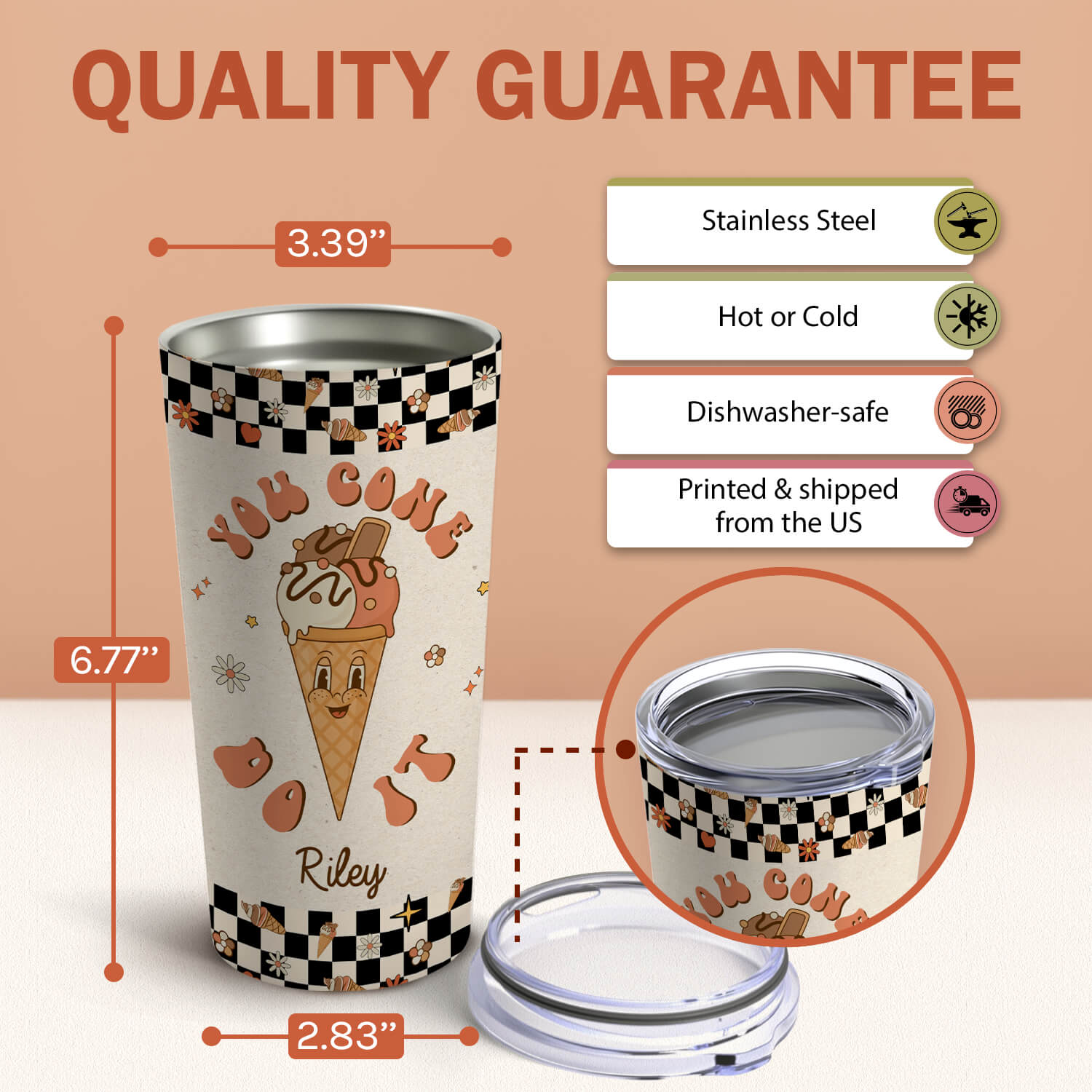 You Cone Do It - Personalized gift - Custom Tumbler - Elizabeth Fashions