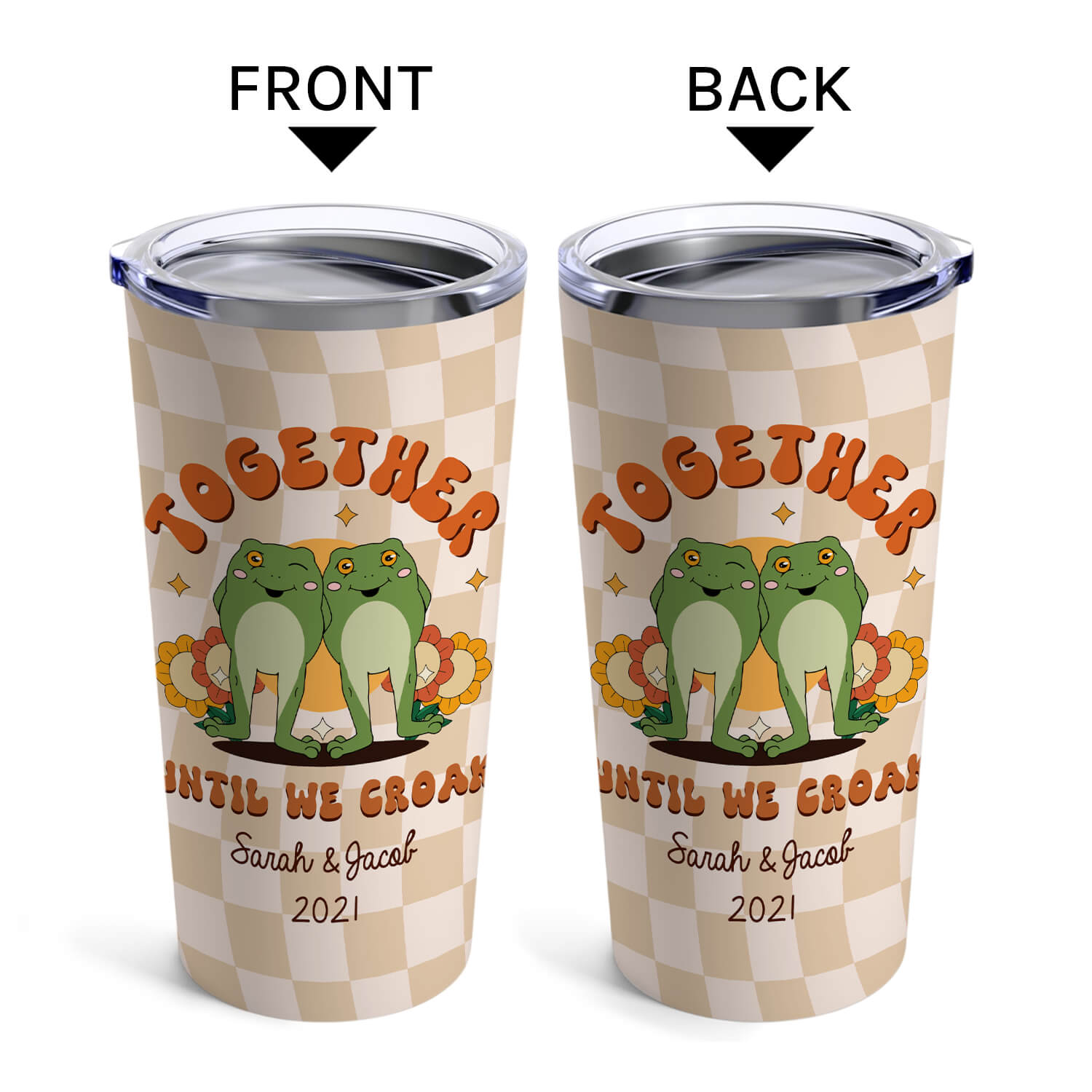 Together Until We Croak - Personalized Anniversary, Valentine's Day, Birthday or Christmas gift For Him or Her - Custom Tumbler - Elizabeth Fashions