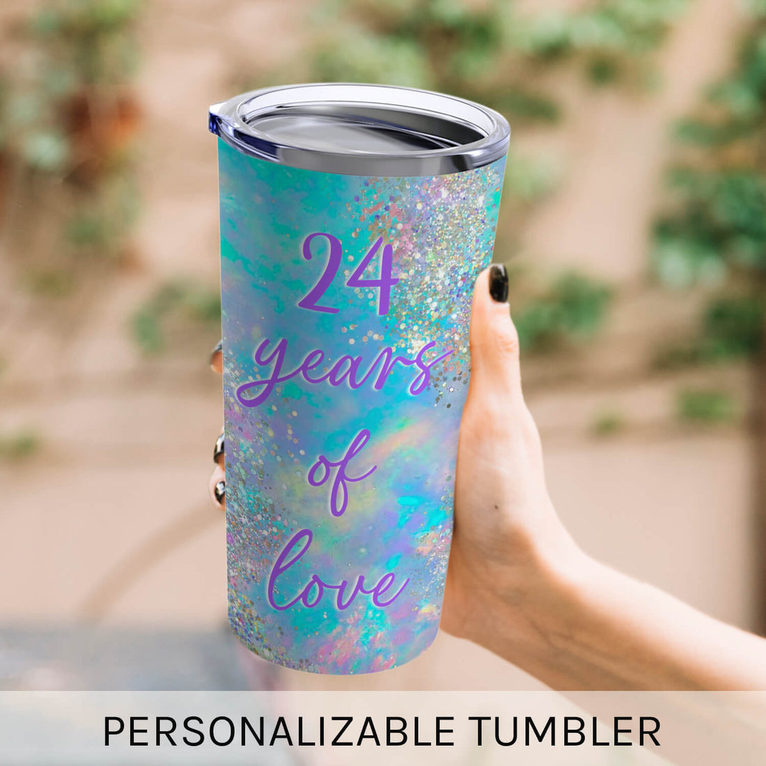 24 Years Of Love - Personalized 24 Year Anniversary gift For Parents, Husband or Wife - Custom Tumbler - Elizabeth Fashions