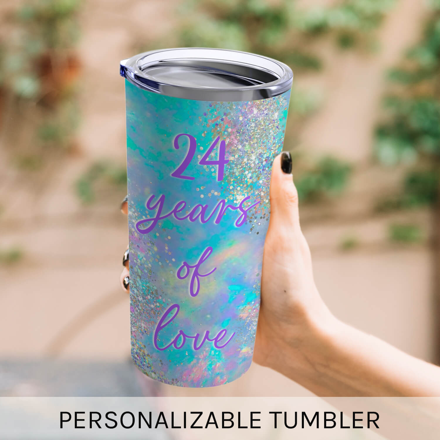 24 Years Of Love - Personalized 24 Year Anniversary gift For Parents, Husband or Wife - Custom Tumbler - Elizabeth Fashions