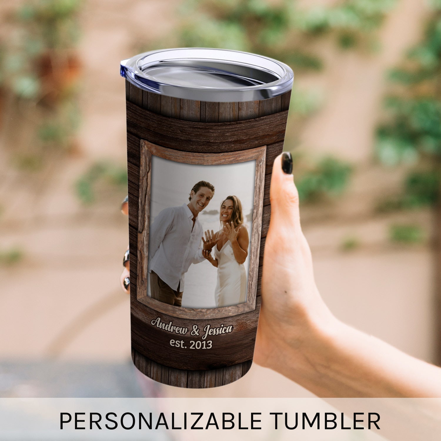 Home Is Wherever I'm With You - Personalized 11 Year Anniversary gift For Husband or Wife - Custom Tumbler - Elizabeth Fashions