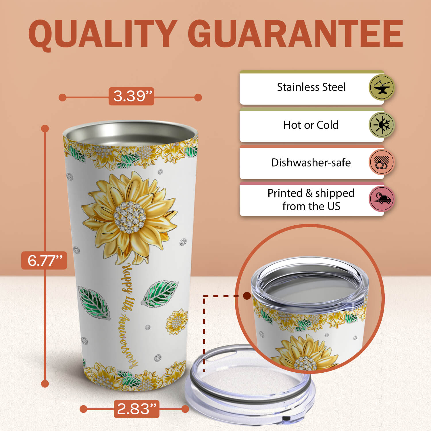 Every Love Story Is Beautiful But Our Is My Favorite - Personalized 11 Year Anniversary gift For Husband or Wife - Custom Tumbler - Elizabeth Fashions