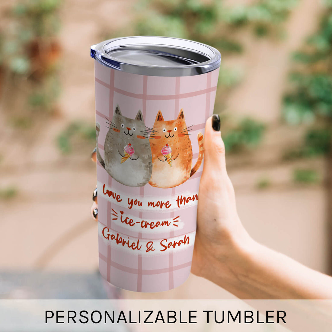 I Love You More Than Ice Cream - Personalized gift For Him or Her - Custom Tumbler - Elizabeth Fashions